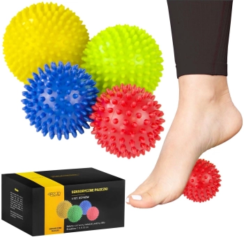 Piłka z kolcami do masażu SET SPIKE+ - Zestaw 4 sztuk